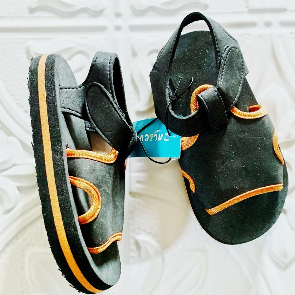 Zac & Evan Toddler/Little Boy Beach Sandals Black 11/12